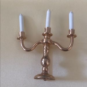 Gold tone candles holder brooch
